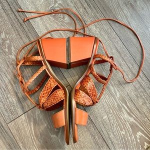 NWOT 🌞 Orange Leather Sandals , Sz 9